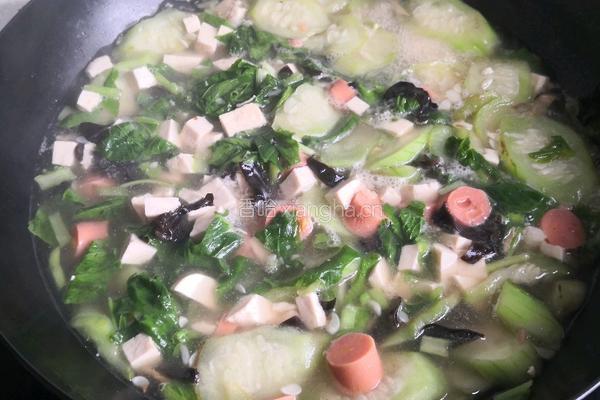 丝瓜豆腐汤的做法图解10