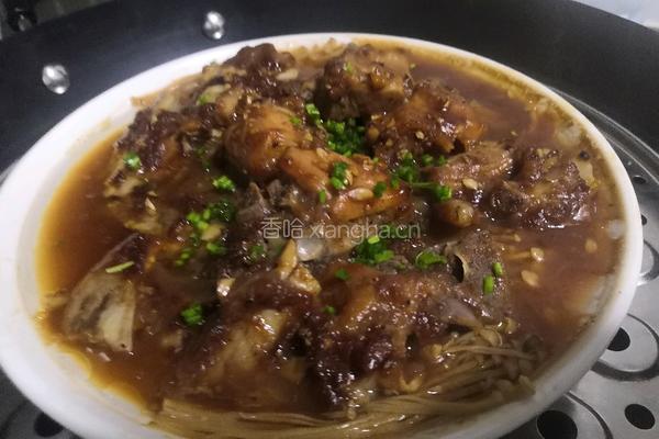 金针菇蒸排骨的做法图解5