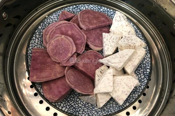 香芋紫薯糯米饼‼️免烤箱糯叽叽的做法图解5