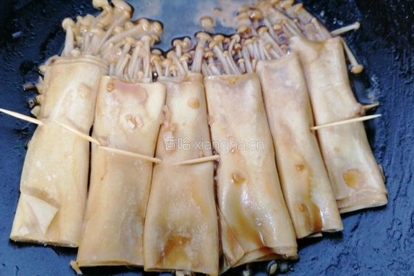 豆皮金针菇卷的做法图解9