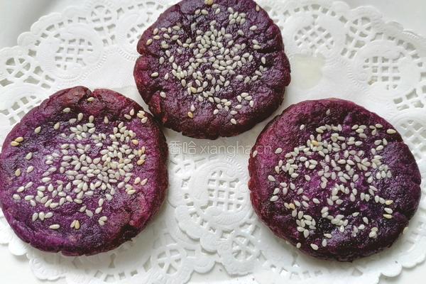 紫薯芝麻饼的做法图解9