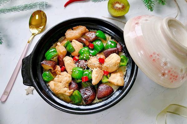 香菇滑鸡煲仔饭的做法图解10