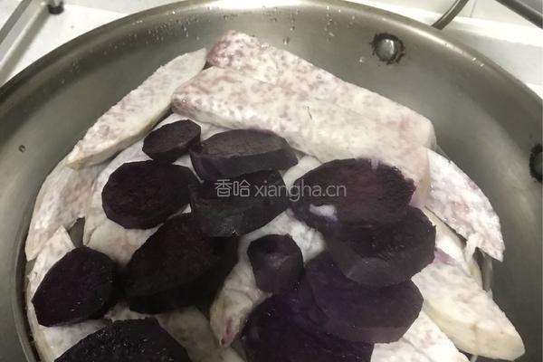 芋头、紫薯泥的做法图解2