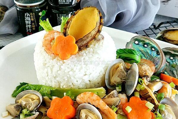 鲍鱼螺肉海鲜饭的做法图解12