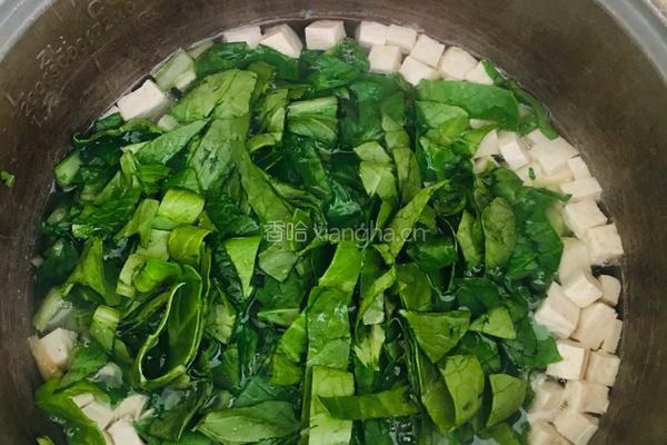 菜心豆腐羹的做法图解3