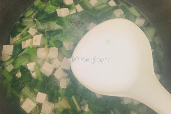 菜心豆腐羹的做法图解5