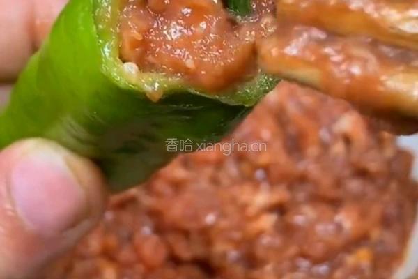 虎皮青椒酿肉的做法图解4