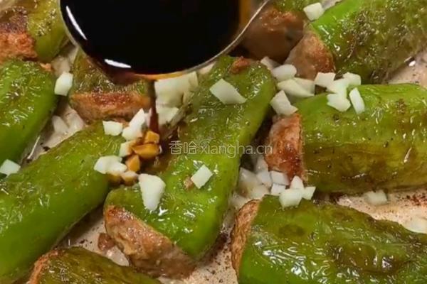 虎皮青椒酿肉的做法图解6
