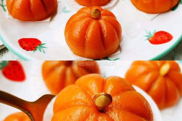 南瓜豆沙包的做法图解4