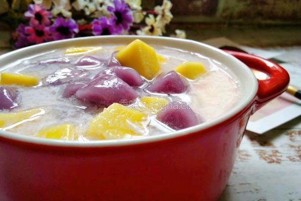 芒果紫薯奶香芋圆的做法图解12