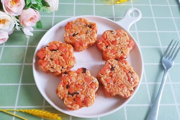 花朵午餐肉饭团的做法图解13