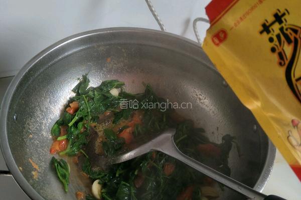 西红柿炒豌豆尖（豆苗）的做法图解5