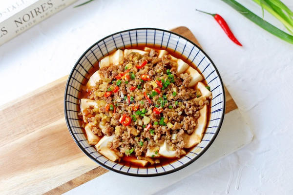 榨菜肉末蒸豆腐的做法图解16