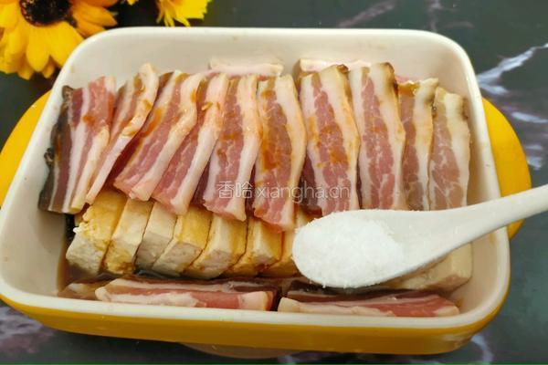咸肉蒸卤豆腐的做法图解7