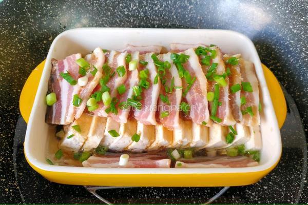 咸肉蒸卤豆腐的做法图解9