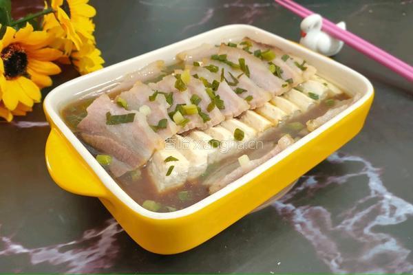 咸肉蒸卤豆腐的做法图解10