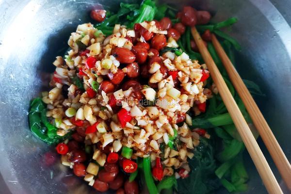菠菜拌花生米的做法图解16