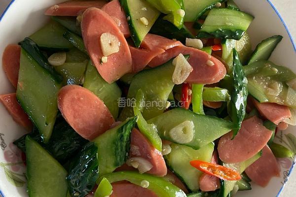 黄瓜炒火腿肠的做法图解6