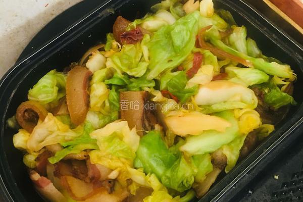 莲花菜炒腊猪脸的做法图解6