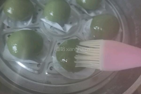 咸蛋黄肉松青团的做法图解14