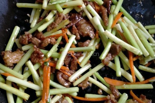 蒜苔炒肉丝的做法图解5