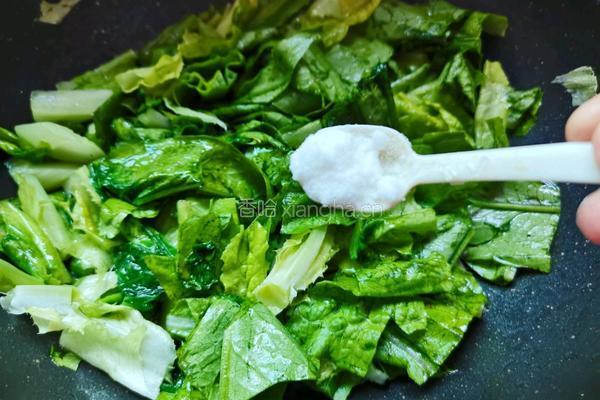 蒜香油麦菜的做法图解8