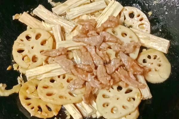 莲藕腐竹炒肉片的做法图解18