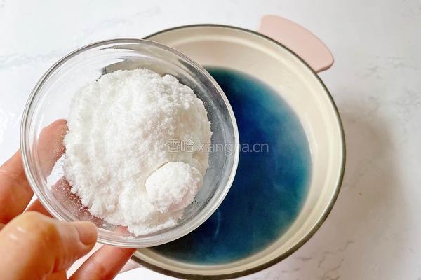 蝶豆花椰汁西米露的做法图解5