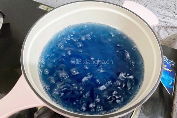 蝶豆花椰汁西米露的做法图解6