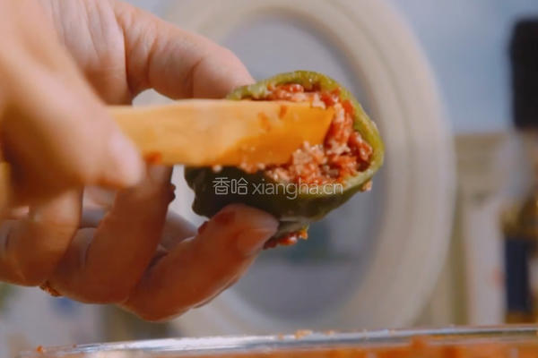 青椒酿牛肉的做法图解4