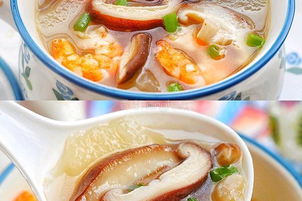 冬瓜虾仁菌菇汤的做法图解3