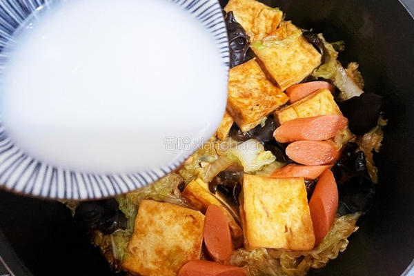 火腿白菜豆腐煲的做法图解17