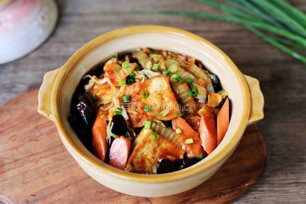 火腿白菜豆腐煲的做法图解19