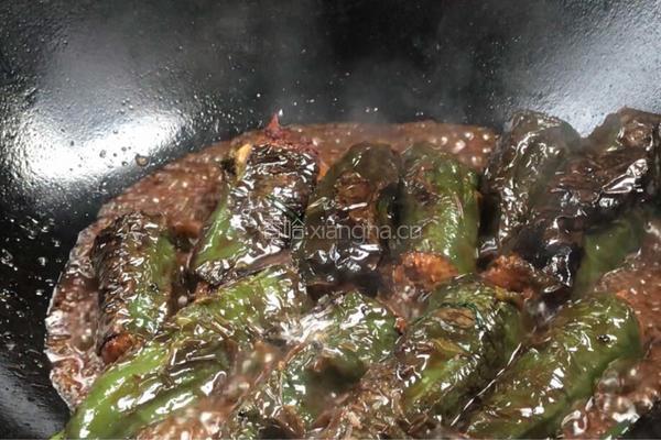 青椒酿肉的做法图解12