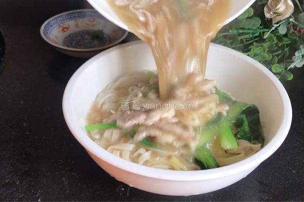 小白菜瘦肉面条的做法图解10