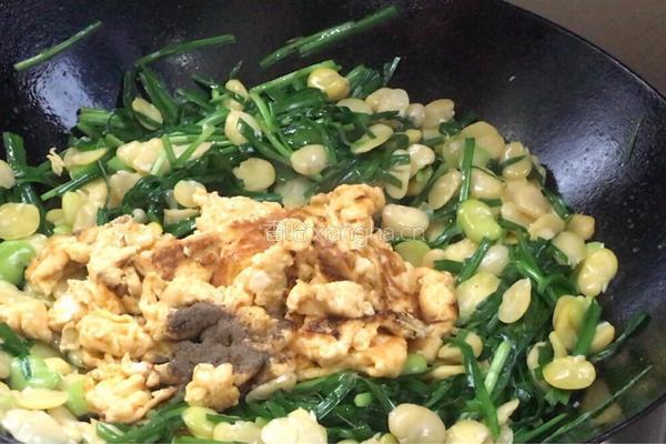 韭菜蚕豆炒鸡蛋的做法图解14