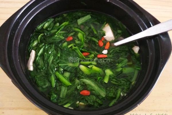 小白菜枸杞豆腐汤的做法图解16