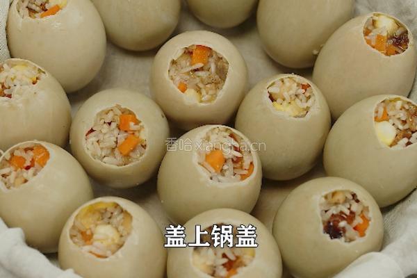 客家人创意美食糯米咸鸭蛋 馅料丰富 小孩超爱吃的做法图解8
