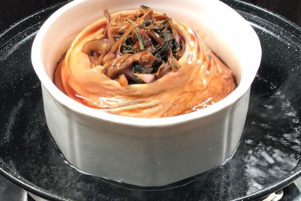 猪膀酿梅干菜的做法图解10