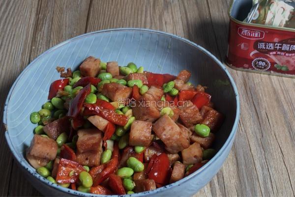 辣椒毛豆炒午餐肉的做法图解13