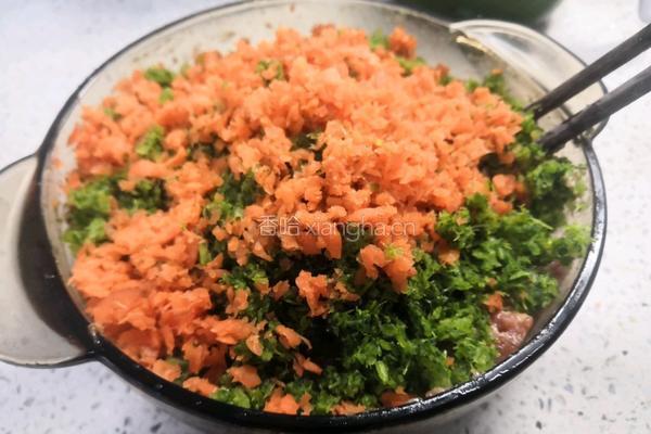 胡萝卜芹菜猪肉馅的做法图解7