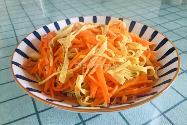 胡萝卜丝炒豆腐皮的做法图解11