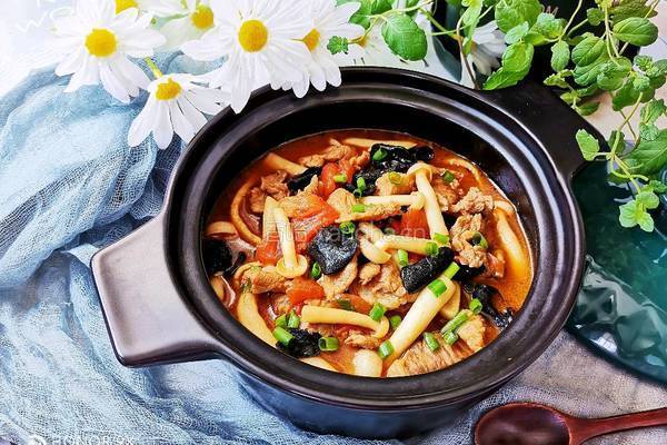 番茄菌菇炖猪肉的做法图解17