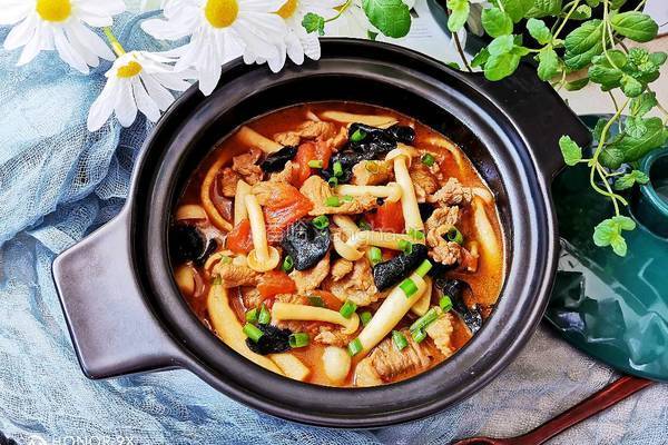 番茄菌菇炖猪肉的做法图解19
