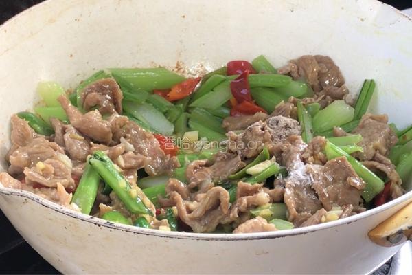 菜心梗炒肉的做法图解19