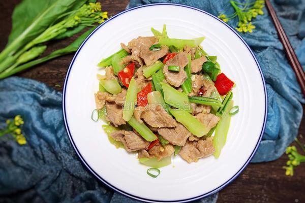 菜心梗炒肉的做法图解22