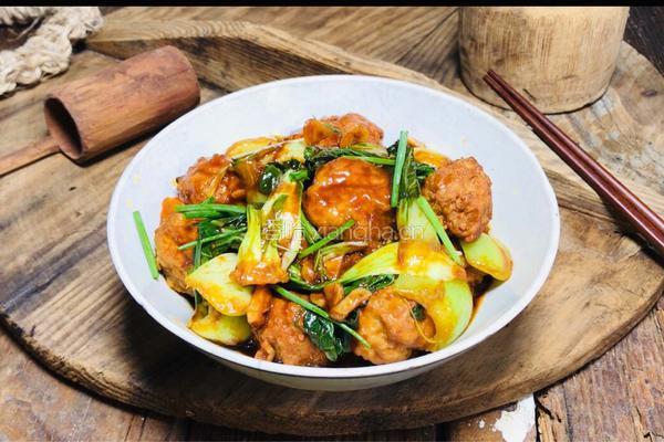 小白菜烧肉圆子的做法图解8