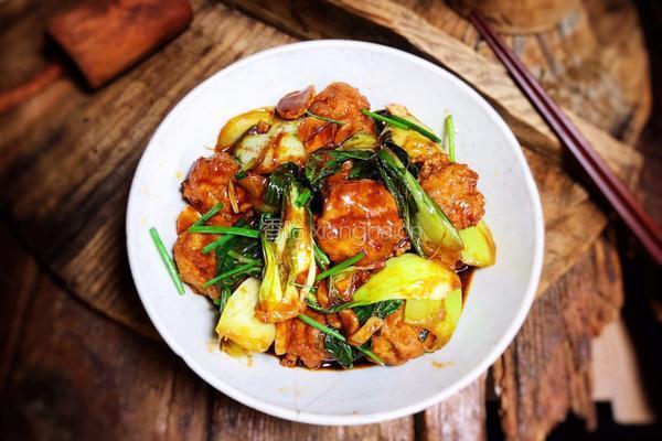 小白菜烧肉圆子的做法图解10