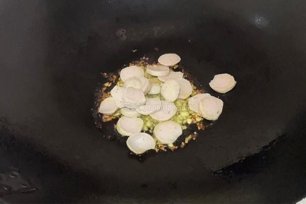 肉丸子炒小芥菜的做法图解5