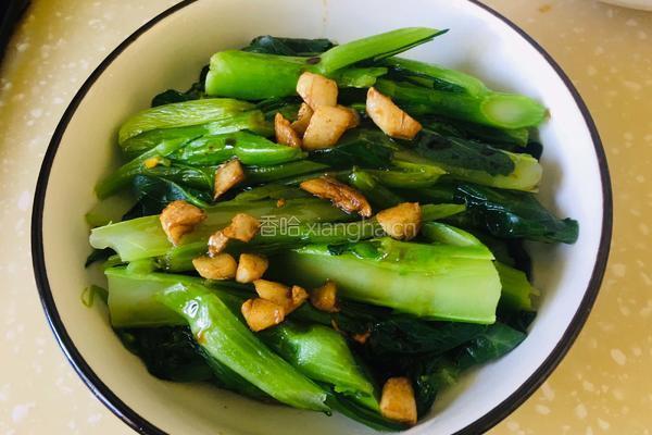 黄金蒜头淋芥兰的做法图解8